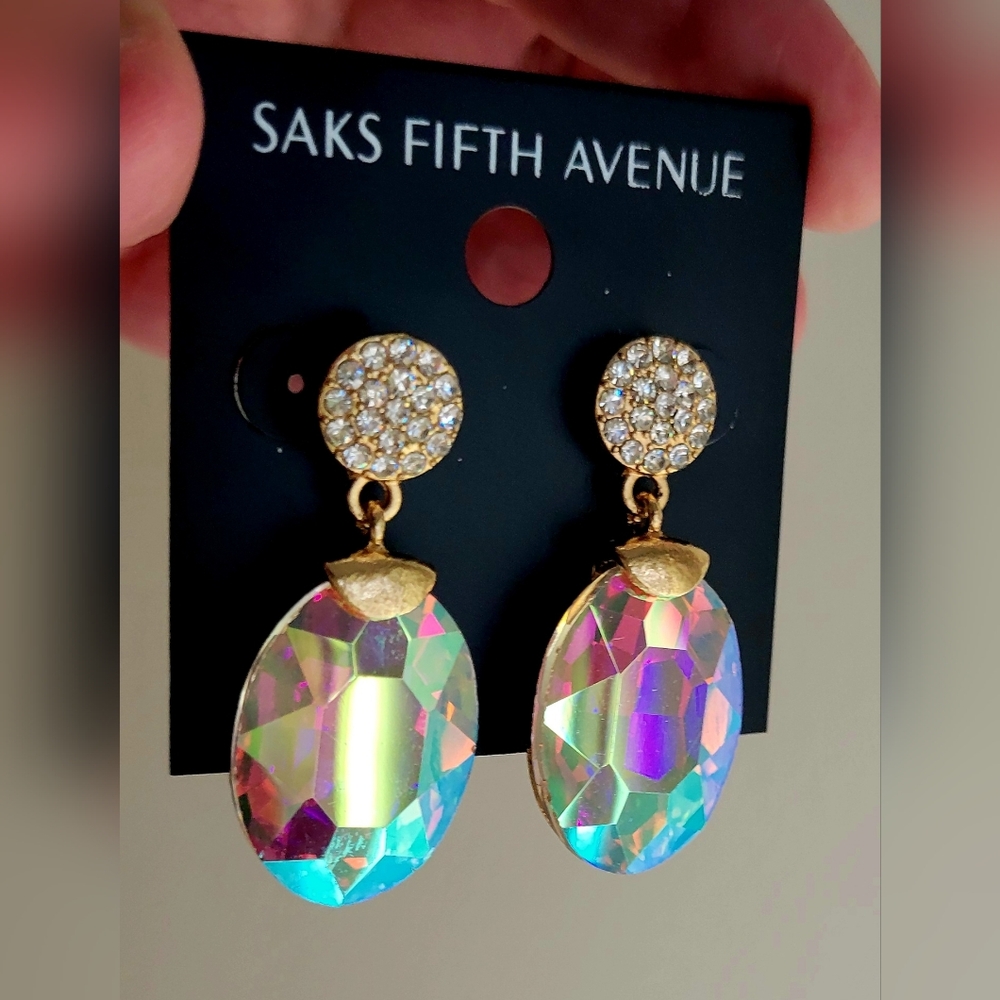 Saks Fifth Avenue Iridescent Earrings Nwt